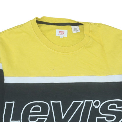 Mens UK Size L Levi's Yellow Pullover Sweatshirt