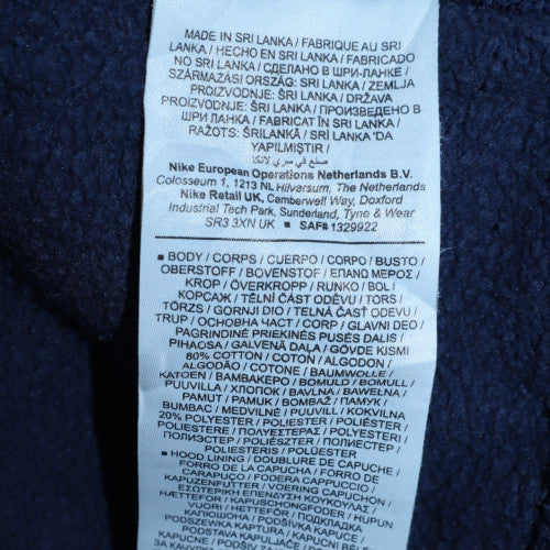 Mens UK Size M Nike Blue Full Zip Hoodie
