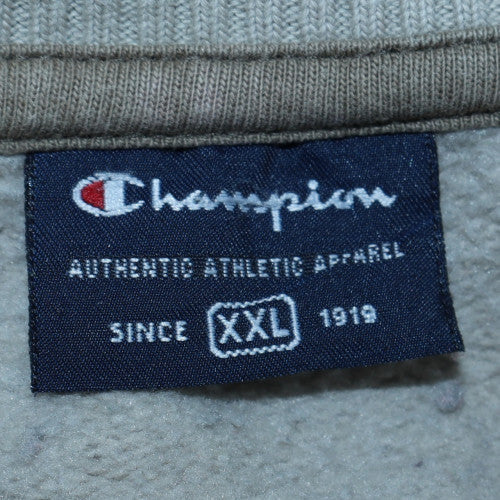 Mens UK Size 2XL Champion Grey Henley Sweatshirt