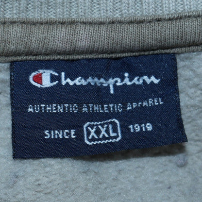 Mens UK Size 2XL Champion Grey Henley Sweatshirt