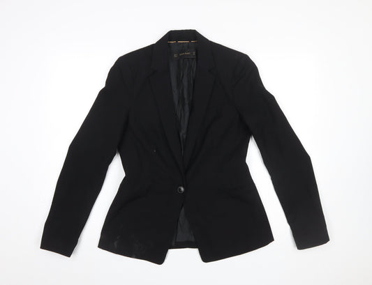 Womens UK Size 10 Zara Basic Regular Black Blazer