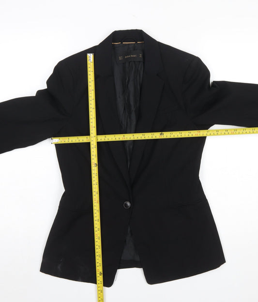 Womens UK Size 10 Zara Basic Regular Black Blazer