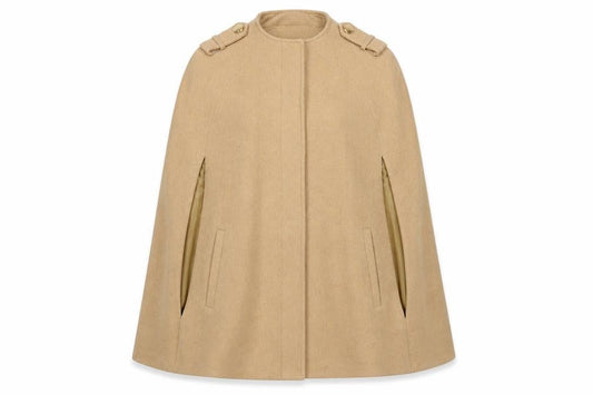 Miss Selfridge Women's Beige Wool Blend Cape Coat Size S