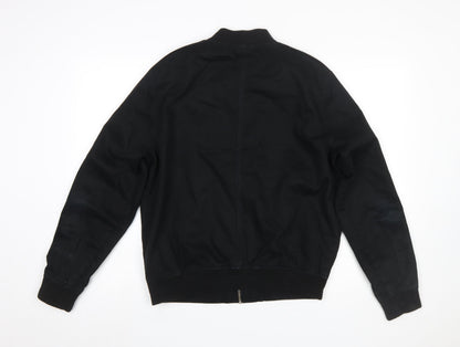 Topman Men Black L Bomber Jacket Cotton Zip Casual