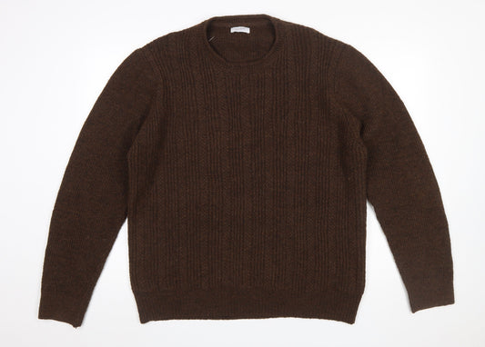 Mens UK Size XL SEINSE Brown Pullover Jumper