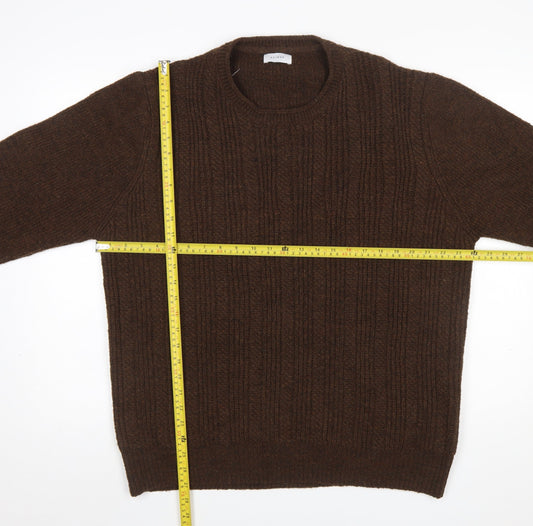 Mens UK Size XL SEINSE Brown Pullover Jumper