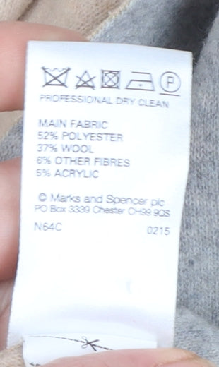 Womens UK Size 12 Marks and Spencer Grey Overcoat