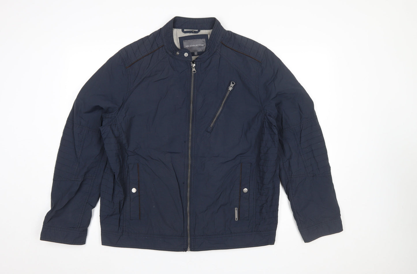 Mens UK Size L RJR John Rocha Blue Biker Coat