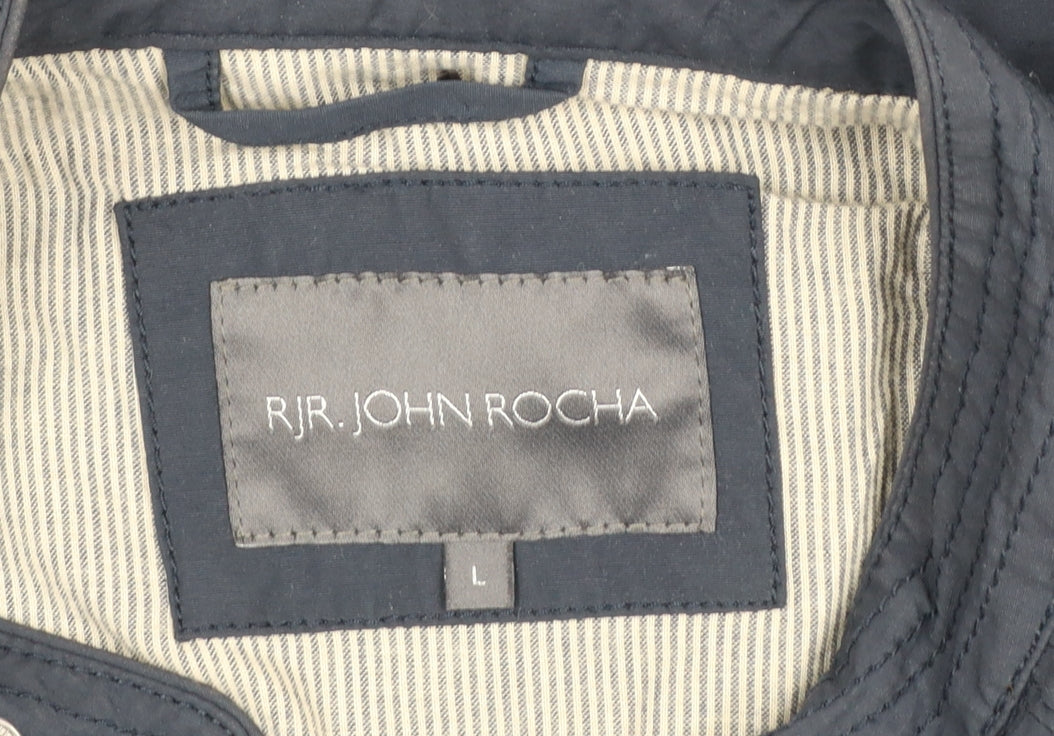Mens UK Size L RJR John Rocha Blue Biker Coat