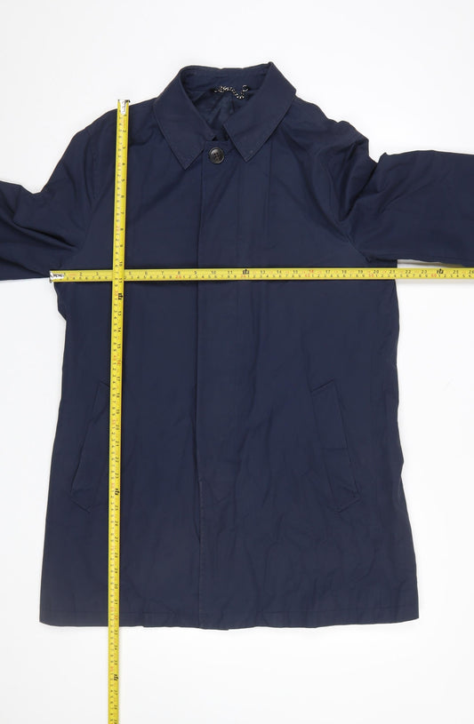 John Lewis Mens Blue M Shower Resistant Classic Rain Coat