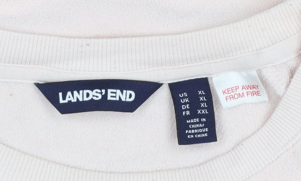 Womens UK Size XL Lands' End Beige Pullover Sweatshirt