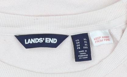 Womens UK Size XL Lands' End Beige Pullover Sweatshirt