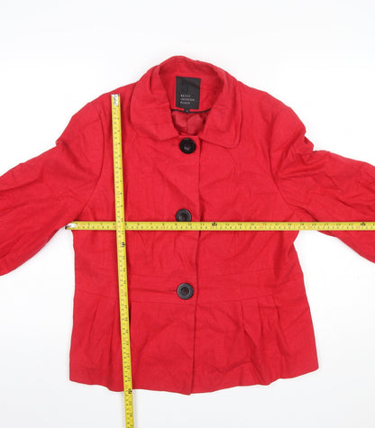 Womens UK Size 16 Betty Jackson Black Regular Red Blazer