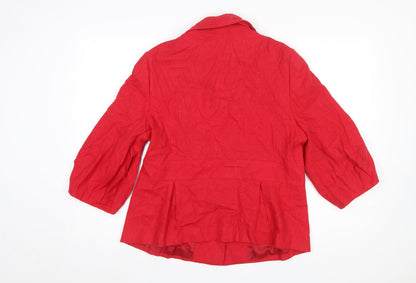 Womens UK Size 16 Betty Jackson Black Regular Red Blazer