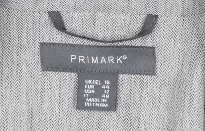 Primark Women’s Grey Classic Single-Breasted Suit Jacket UK 16