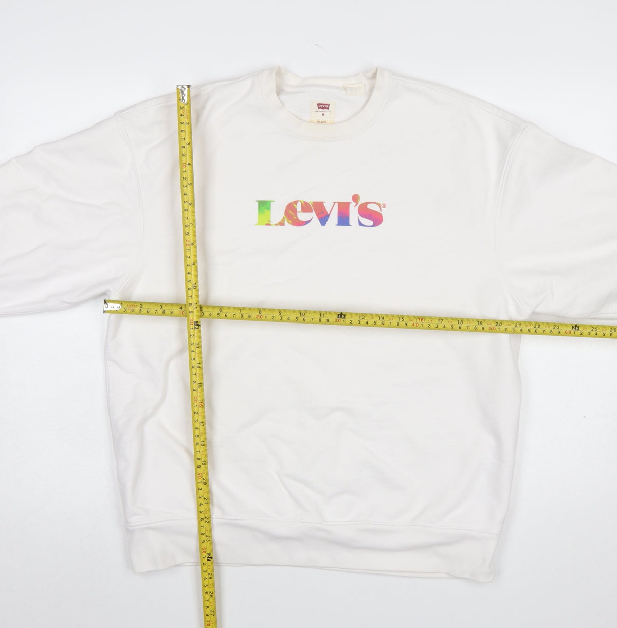 Mens UK Size M Levi's White Pullover Sweatshirt