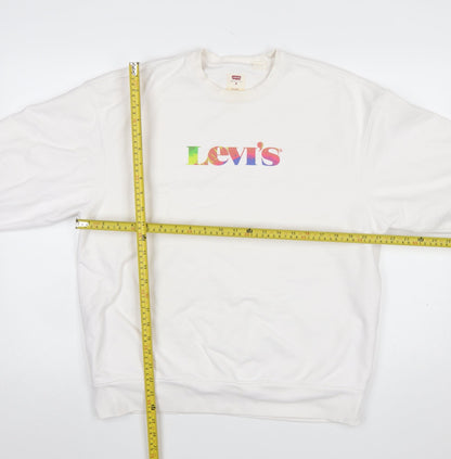 Mens UK Size M Levi's White Pullover Sweatshirt