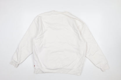 Mens UK Size M Levi's White Pullover Sweatshirt