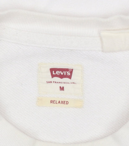 Mens UK Size M Levi's White Pullover Sweatshirt