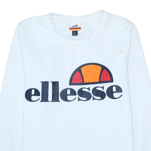 Womens UK Size 10 ellesse White Pullover Sweatshirt
