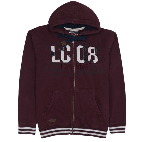 Mens UK Size 2XL Lee Cooper Brown Full Zip Hoodie