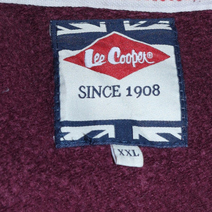 Mens UK Size 2XL Lee Cooper Brown Full Zip Hoodie