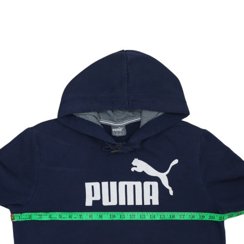 Mens UK Size M PUMA Blue Pullover Hoodie