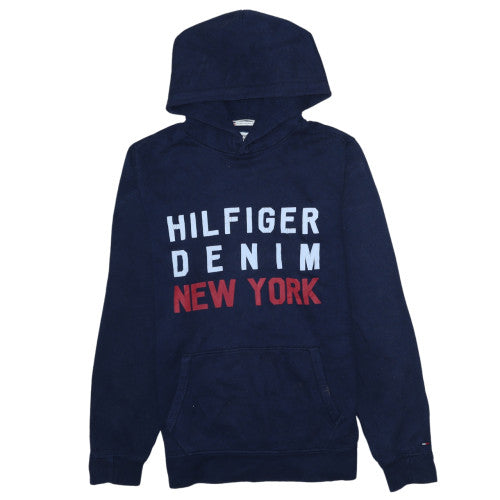 Mens UK Size M Hilfiger Denim Blue Pullover Hoodie