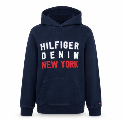 Mens UK Size M Hilfiger Denim Blue Pullover Hoodie