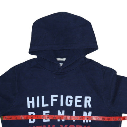 Mens UK Size M Hilfiger Denim Blue Pullover Hoodie
