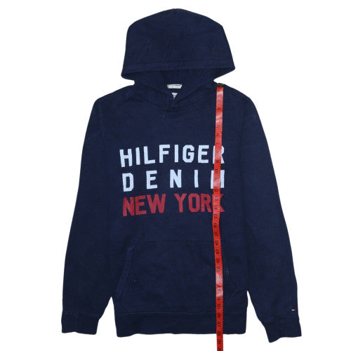 Mens UK Size M Hilfiger Denim Blue Pullover Hoodie
