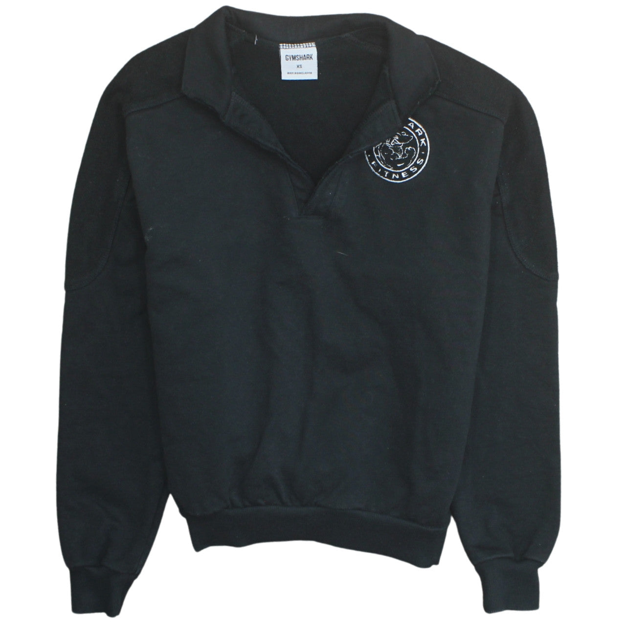 Womens UK Size XS Gymshark Black Henley Sweatshirt