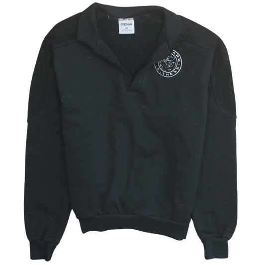 Womens UK Size XS Gymshark Black Henley Sweatshirt