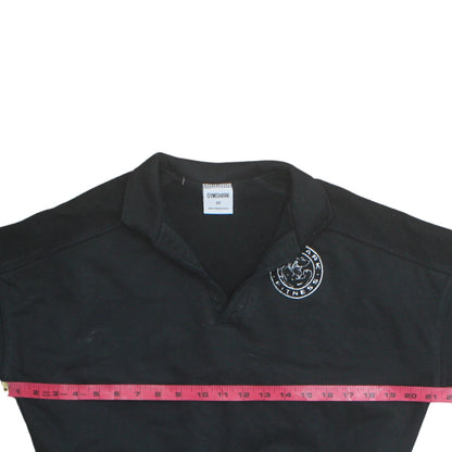Womens UK Size XS Gymshark Black Henley Sweatshirt