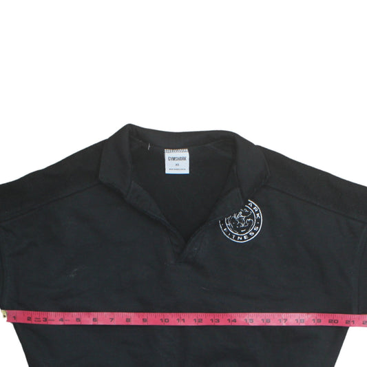 Womens UK Size XS Gymshark Black Henley Sweatshirt