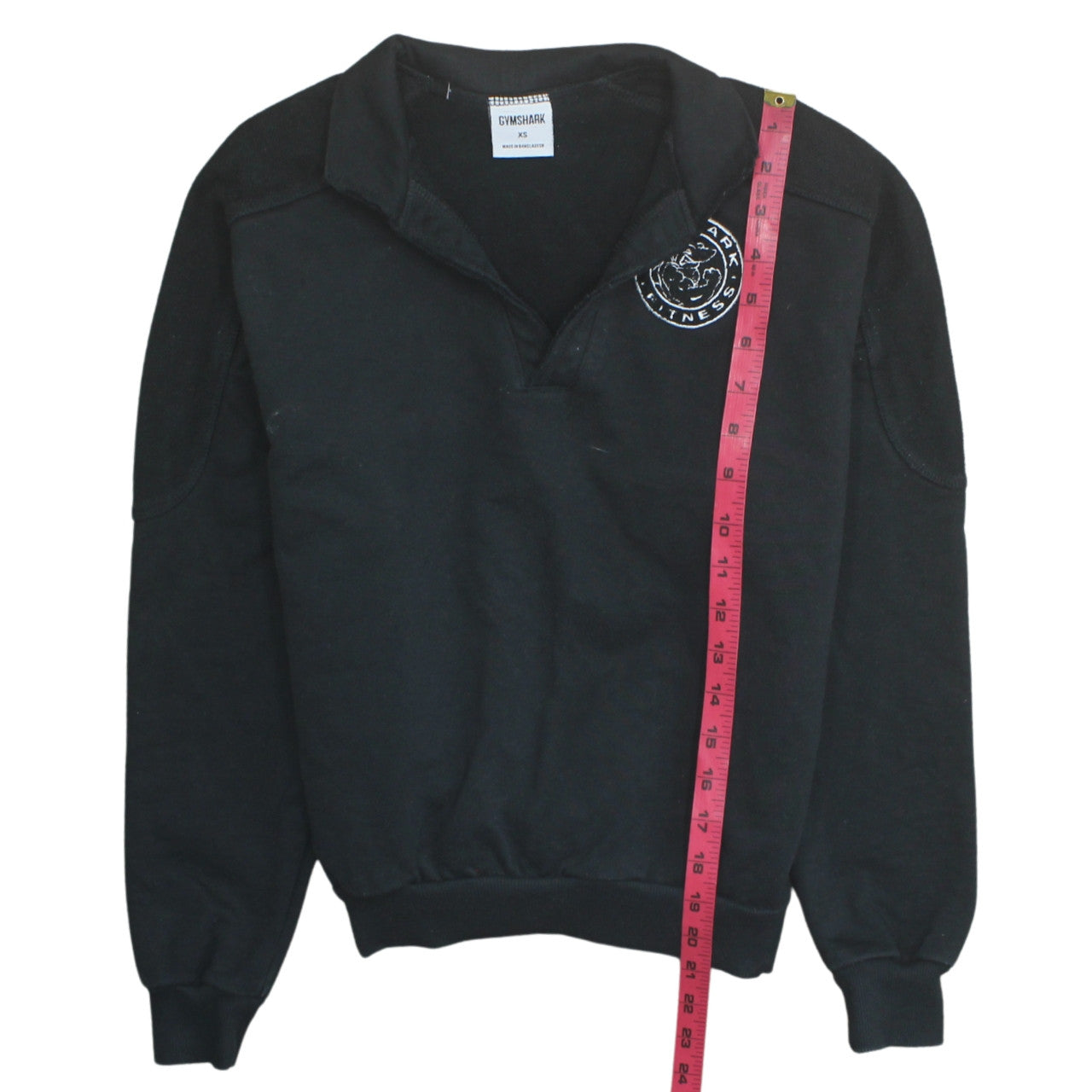 Womens UK Size XS Gymshark Black Henley Sweatshirt