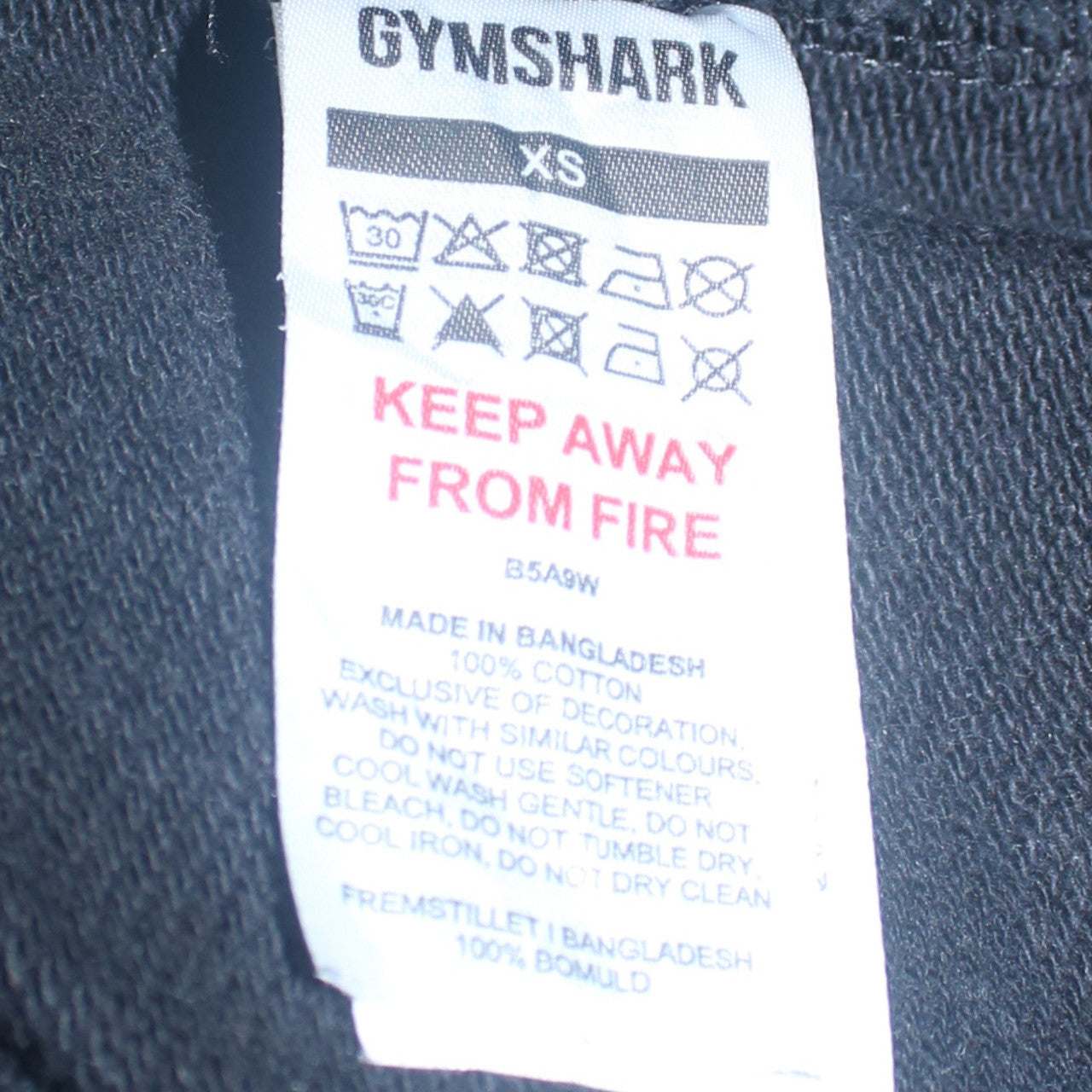 Womens UK Size XS Gymshark Black Henley Sweatshirt