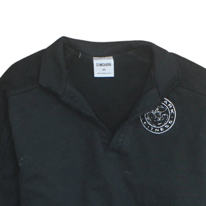 Womens UK Size XS Gymshark Black Henley Sweatshirt