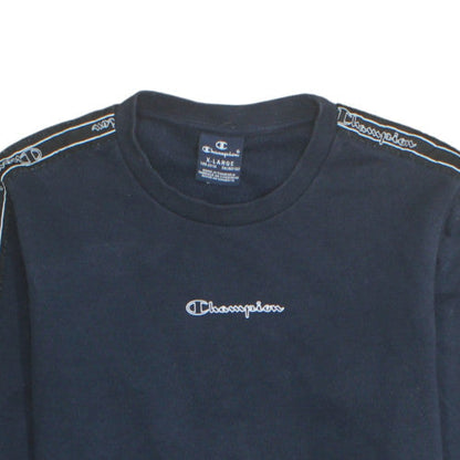 Champion Boys Black Pullover Sweatshirt 13-14 Years Crew Neck Logo Style