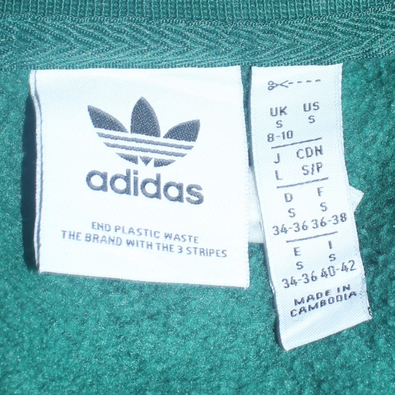 Womens UK Size S adidas Green Pullover Sweatshirt