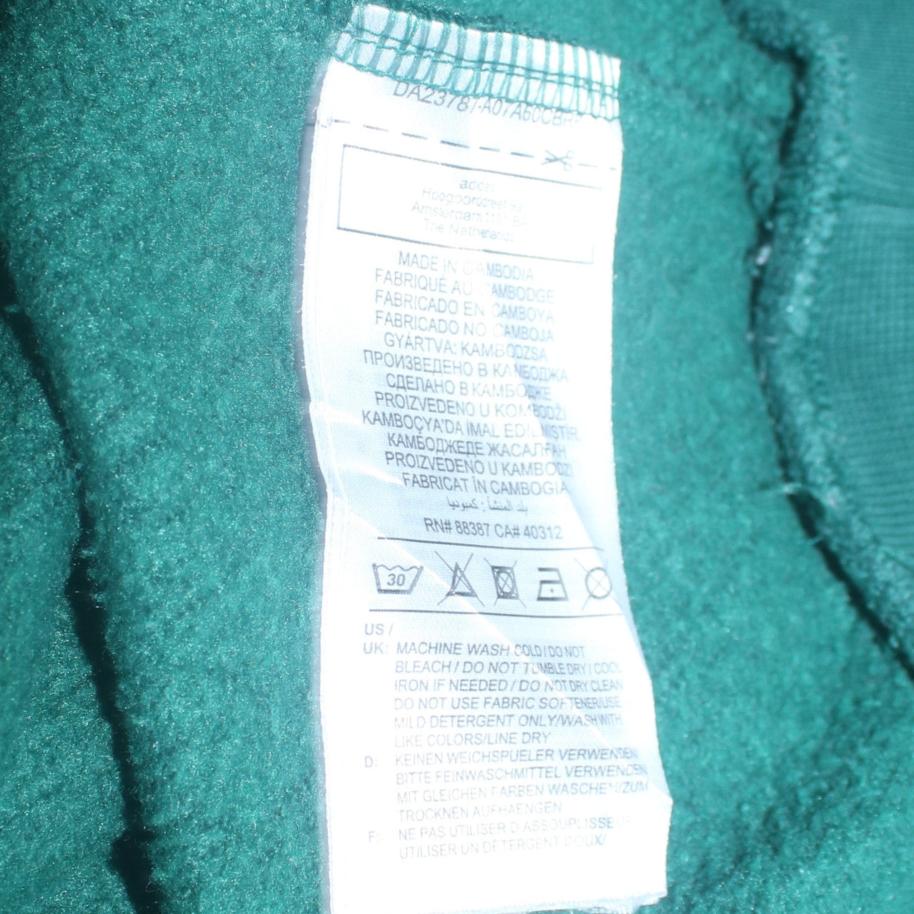 Womens UK Size S adidas Green Pullover Sweatshirt