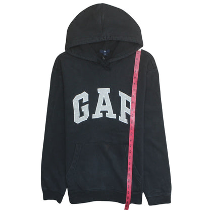 Gap Women Black Large Pullover Hoodie with Logo Design