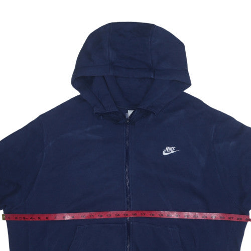 Mens UK Size 2XL Nike Blue Full Zip Hoodie