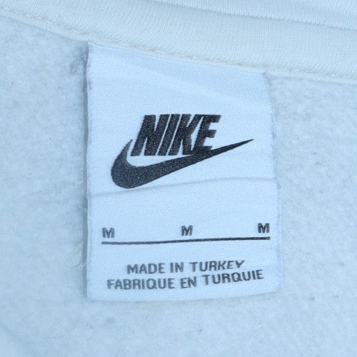 Mens UK Size M Nike White Pullover Hoodie
