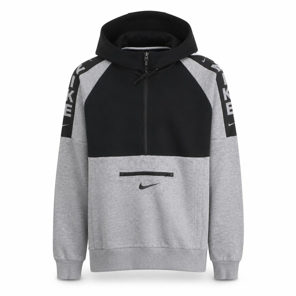 Mens UK Size L Nike Grey 1/2 Zip Hoodie