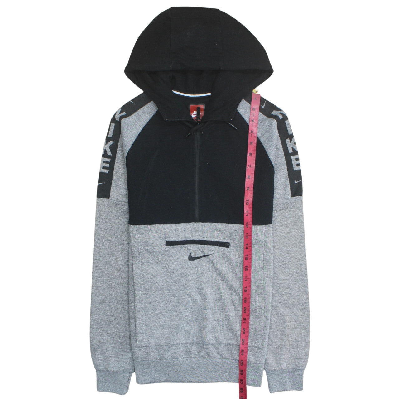 Mens UK Size L Nike Grey 1/2 Zip Hoodie