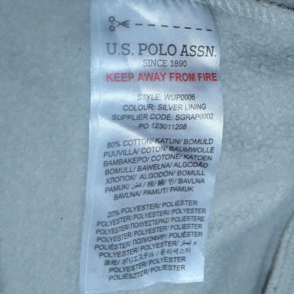 Mens UK Size XS U.S. Polo Assn. Beige Pullover Hoodie