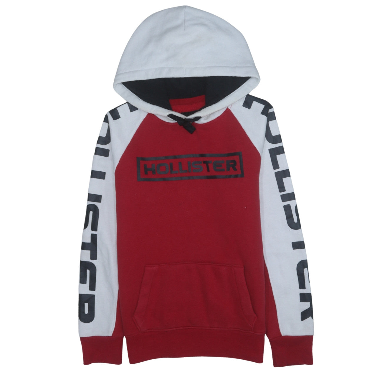Mens UK Size XS Hollister Red Pullover Hoodie