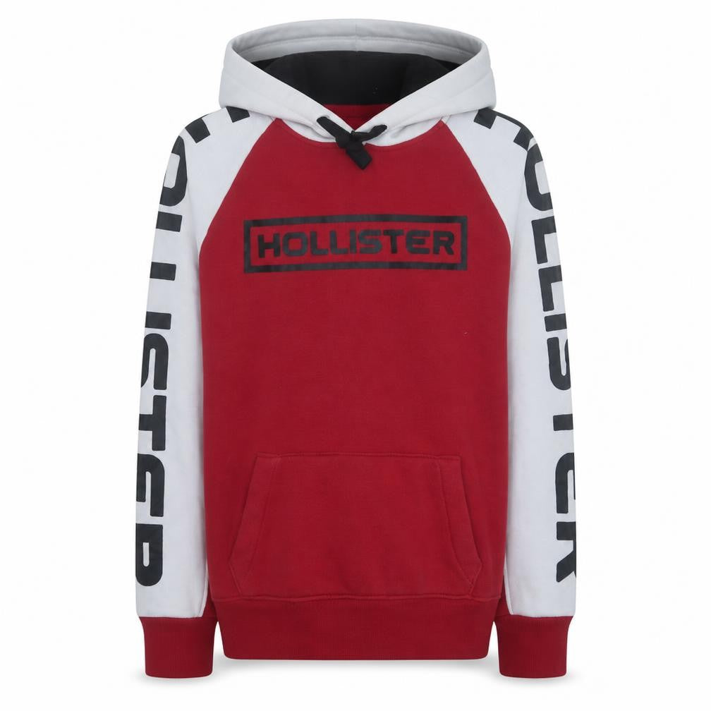 Mens UK Size XS Hollister Red Pullover Hoodie