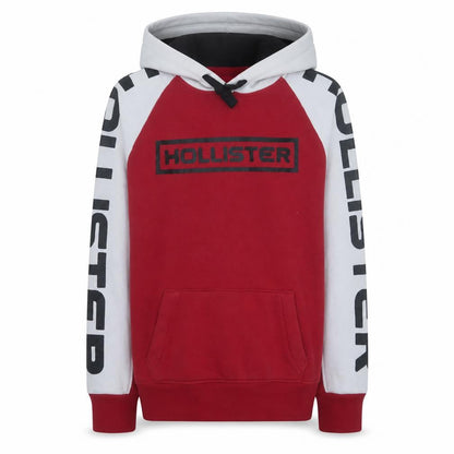 Mens UK Size XS Hollister Red Pullover Hoodie